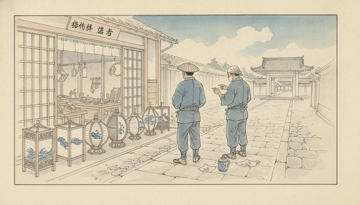 挿絵：はじめ、おれは門前町の指物師・庄助を訪ねた