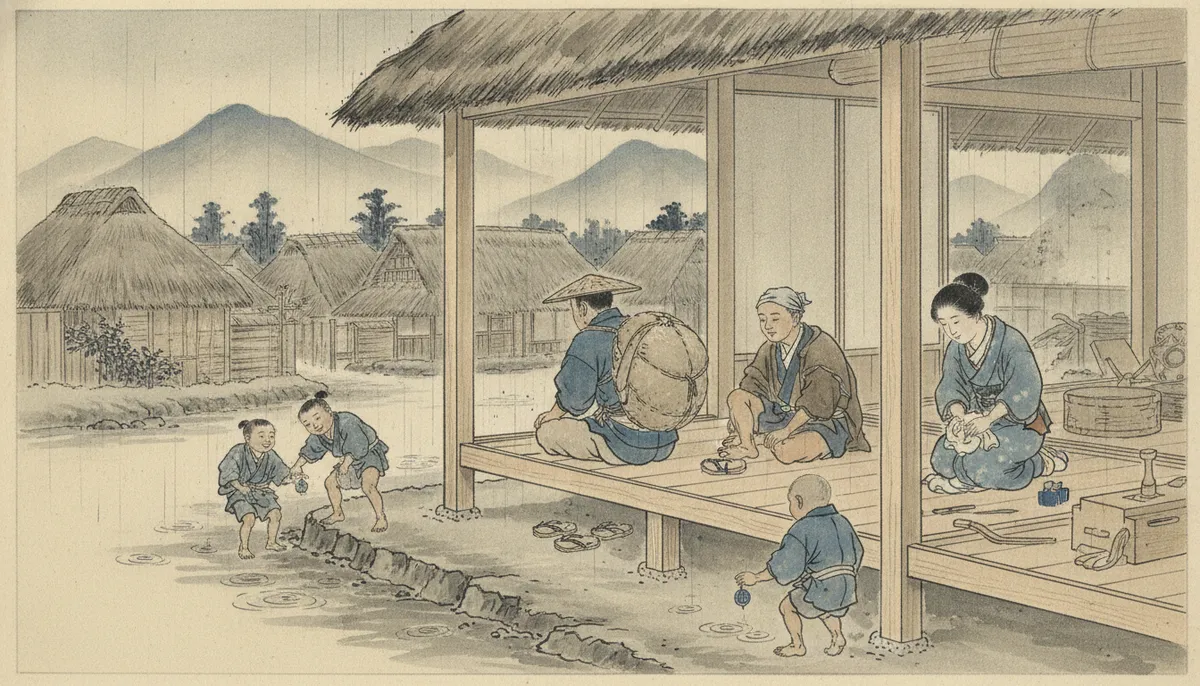 挿絵：梅雨に入ると、直したばかりの板の効き目がなおのことわかった