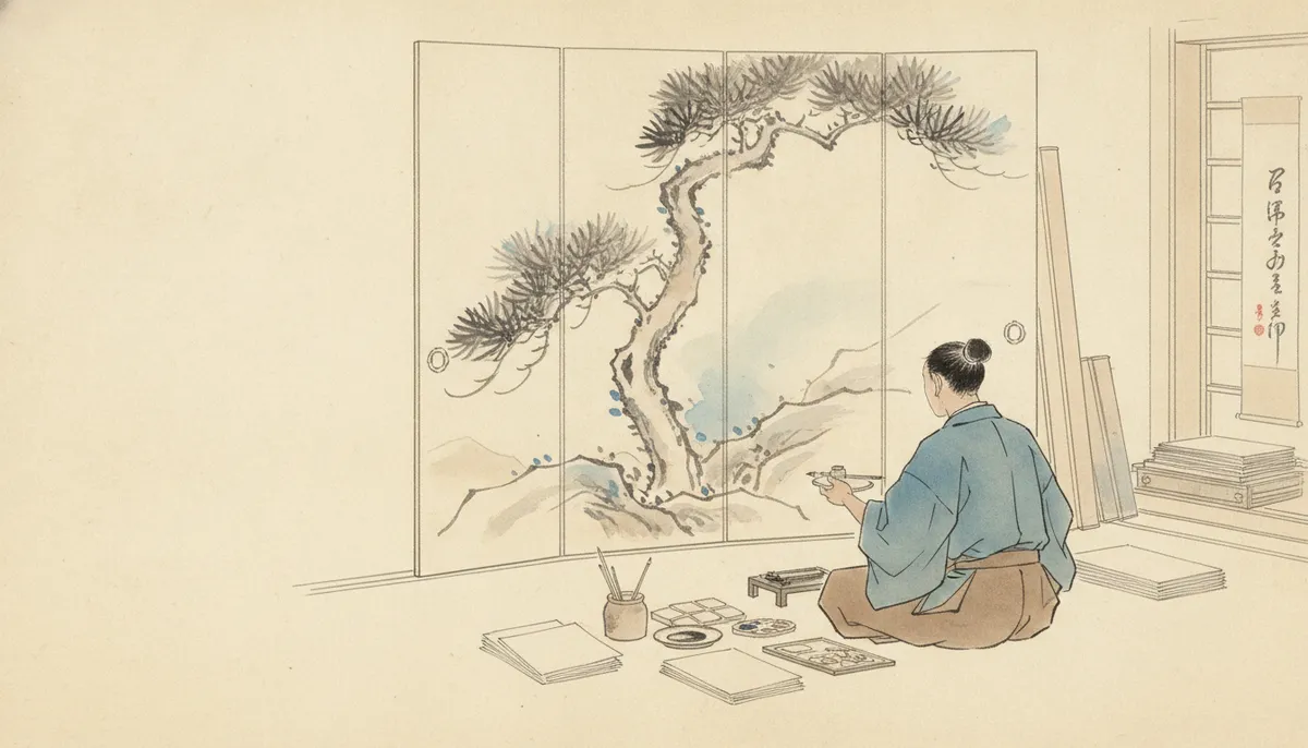 挿絵:そこへ、屋形の主が絵師を寄こした