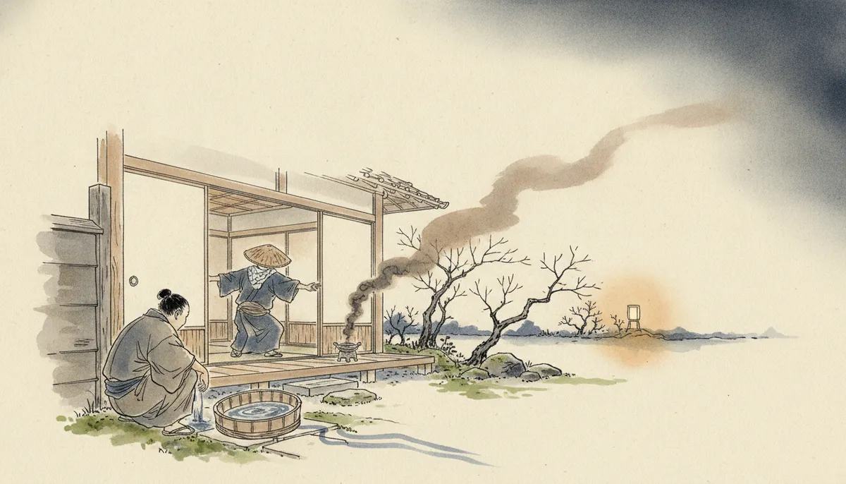 挿絵：時が経つにつれ、屋敷の物音はいっそう慌ただしくなっていった