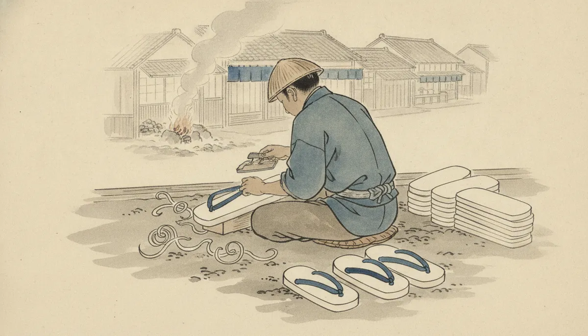 挿絵：手元を覗くと、新しい台がいくつも積んである