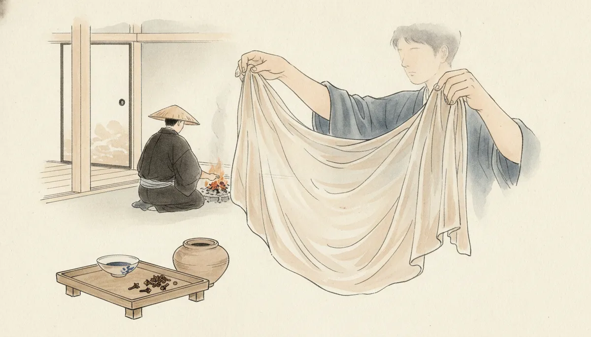 挿絵：われは思わず近寄って、その布に手をふれた