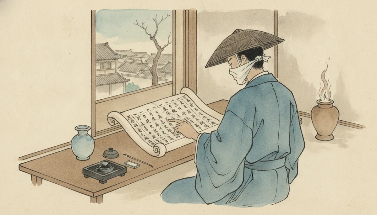 挿絵:正方は結局、みずから具注暦を繰った