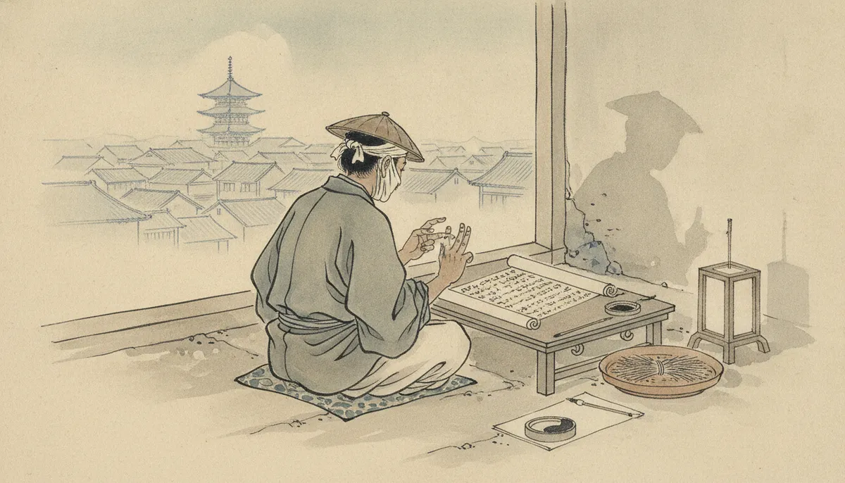 挿絵：兼次は何も言わず、また指を折って数えはじめた