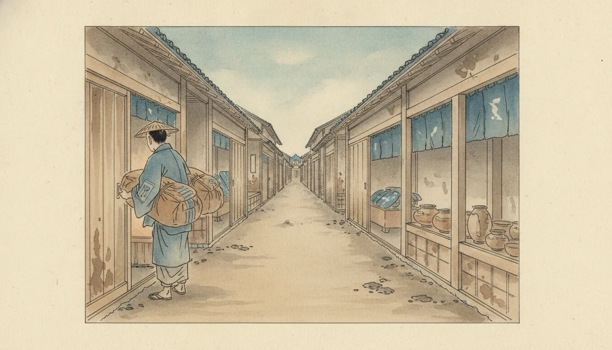 挿絵：二枚を抱えて、店へ戻った