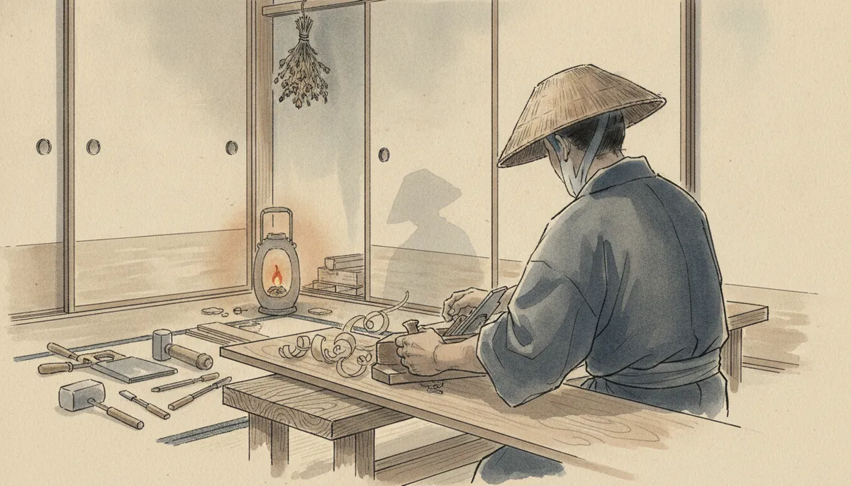 挿絵：おれは鉋の手を止めずに答えた