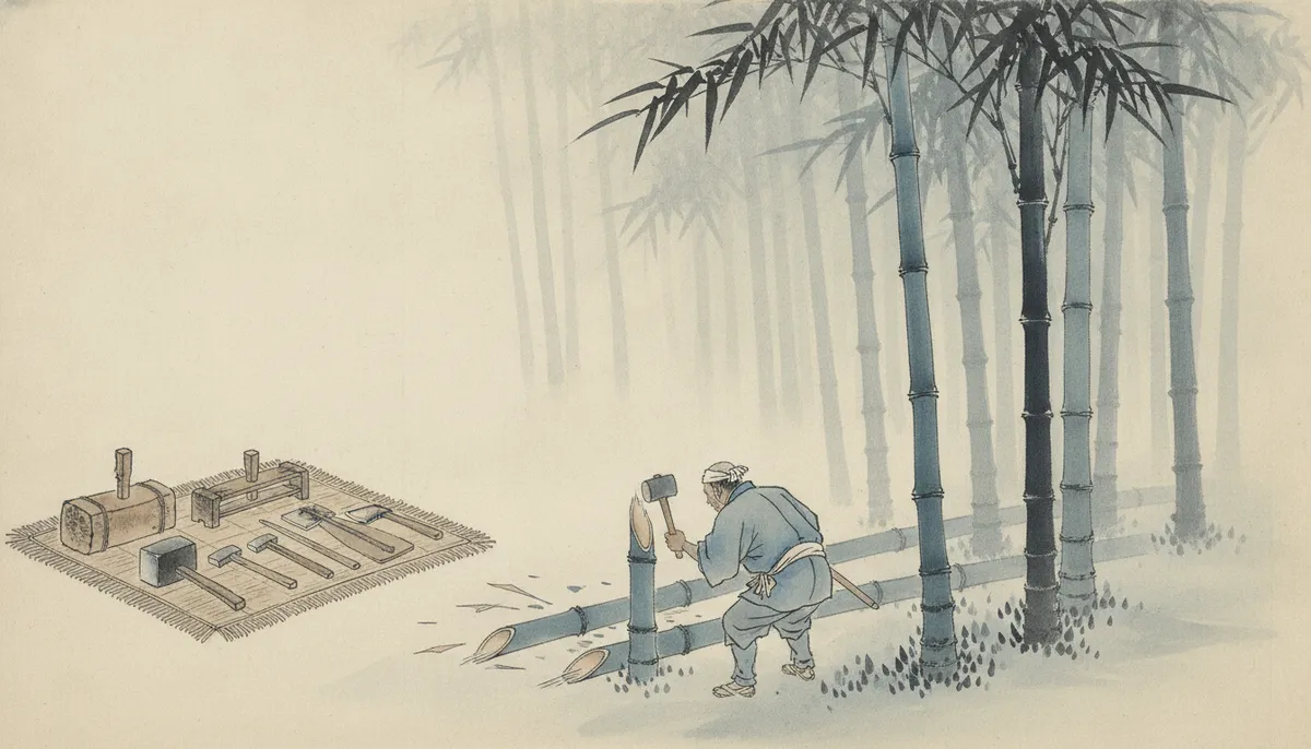 挿絵:その日のうちに、裏の小屋へ道具を運び込んだ